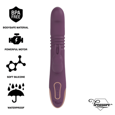 Vibratore Bastian Rabbit Up Down in Silicone Medico, 10 modalità di vibrazione